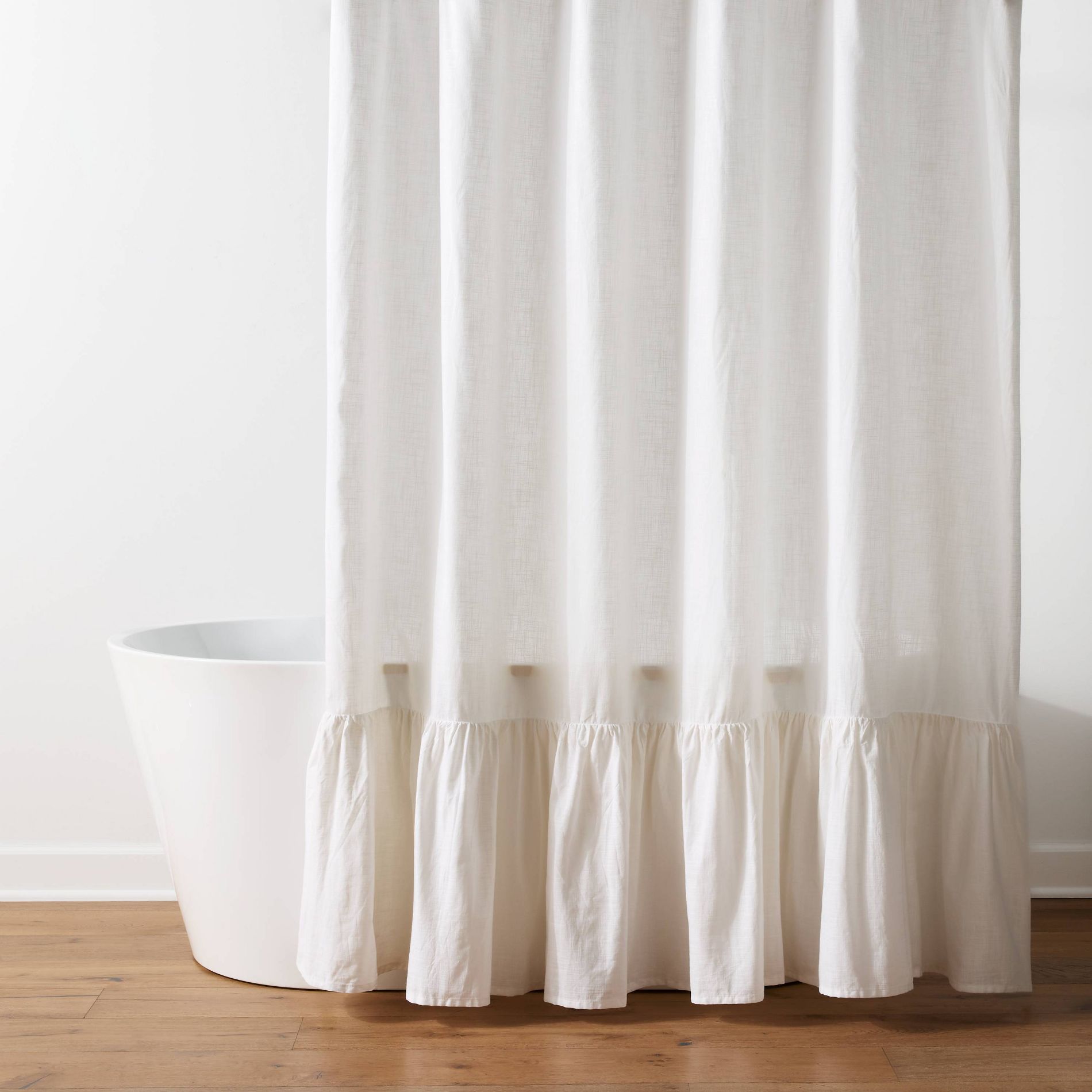 72"x72" Valentine's Day Ruffle Cotton Shower Curtain White - Threshold™