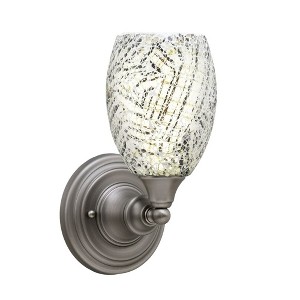 Toltec Lighting Any 1 - Light Sconce in  Brushed Nickel with 5" Natural Fusion Shade - 1 of 1