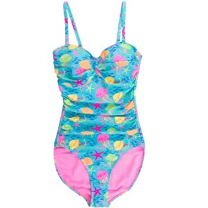 RuffleButts Women's UPF50+ Convertible Bandeau One Piece - 1 of 2
