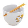 Silver Buffalo Sanrio Gudetama x Nissin Top Ramen Yolk Poses 20-Ounce Ramen Bowl With Chopsticks - 2 of 4