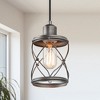 LNC Mocha 1-Lights 5" Framhouse Cylinder Pendant  Lights, Brushed Gray - 2 of 4