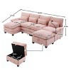 106" Chenille Modular Sectional Sofa with Chaise Lounge and Ottoman, U-Shaped Sleeper Cloud Couch for Living Room or Apartment–The Pop Home - 3 of 4