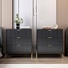 Festivo 2pc Modern Elegance 3 Drawer Nightstands Side Table Set Black - 3 of 4