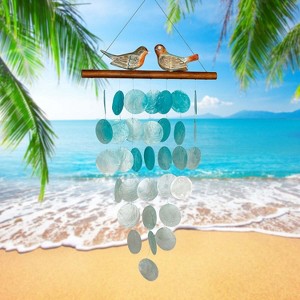 Woodstock Wind Chimes Asli ArtsÃ‚Â® Collection  Love Birds Capiz Chime  29'' Wind Chimes for Outdoor  Patio  Garden Decor - 1 of 4