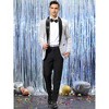 INSPIRE CHIC Men's Shawl Lapel One Button Tuxedo Wedding Shiny Sequin Blazer - 3 of 4