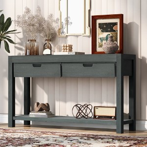 Mayeerty U_STYLE Console Table Entryway Table for Hallway Living Room with 2 Drawers and 1 Shelf - 1 of 4
