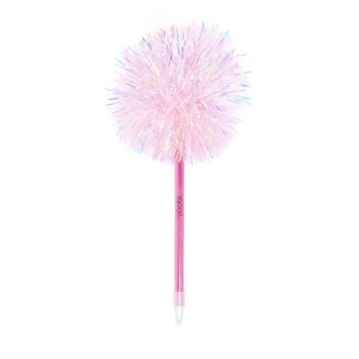 Yoobi Novelty Pom Pom Pen Pink Tinsel