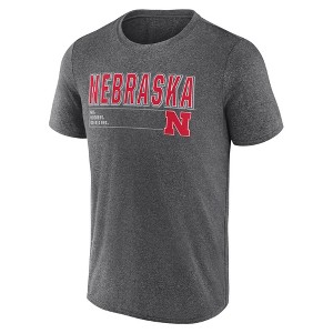 NCAA Nebraska Cornhuskers Men's Charcoal Heather Poly T-Shirt - 1 of 3