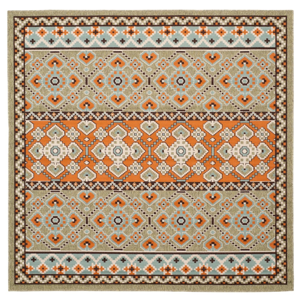 Vigo Area Rug - Green/Terracotta (6'7inx6'7in) - Safavieh