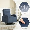 Modern Corduroy Swivel Glider Rocking Chair Upholstered Swivel Accent Armchair With Side Pocket Rocking Chair For Nursery-Cuddlewood - 2 of 4