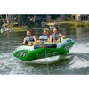 RAVE Sports 3 Person Inflatable Durable Nylon Wake Hawk Towable Boating Water Tube Raft with 6 Handles, Knuckle Guards, and 2 Air Chambers, Green - 4 of 4