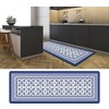 J&V TEXTILES 20" x 55" Oversized Cushioned Anti-Fatigue Kitchen Runner Mat (Blue Geo) - 3 of 4