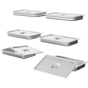 Commercial Grade 6-Pack Stainless Steel Pans, 2.5-Inch Deep Steam Table Pans for Catering and Buffets, Kitchen Food Containers - 1 of 4