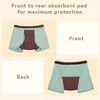 CARER 2-Pack Reusable Mens Incontinence Underwear Washable Moderate Absorbency Leak-Proof Mens Incontinence Boxer - 4 of 4