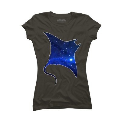 Junior's Design By Humans Space Manta Ray By Shrenk T-Shirt