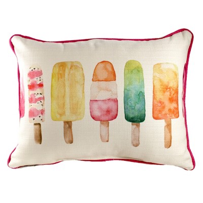 Home Decor 14.0" Popsicles Pillow Summer Treat Lumbar  -  Decorative Pillow