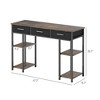Aghana Digitals Rustic Brown Compact Home Office Desk with 3 Fabric Drawers, 4 Adjustable Shelves & - 2 of 4