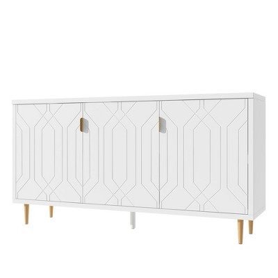 NicBex TV Stand for TVs up to 70 Inches,Modern TV Media Console Table with 3 Doors and Adjustable Shelves