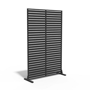 DSVIMOY Outdoor Privacy Screen, 72" H×45" W Patio Privacy Screen, Freestanding Decorative for Deck Balcony Patio, Black, 45.47"*15.75"*72.05" - 1 of 4