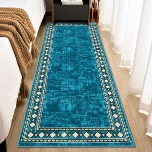 Machine Washable Area Rug Modern Carpet Non-Slip Rug - 1 of 4