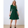 Allegra K Women's Evening Cocktail Half Sleeves V Neck Knee Length Dress - 4 of 4
