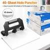 Itopfox Heavy Duty 3 Hole Punch for Binder, 40-Sheet Capacity with 10000+ Uses, Metal 3 Ring Puncher, 50% Reduced Effort, Built-in Paper Guide, Black - 2 of 4