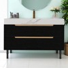 40" Wall-Mounted Bathroom Vanity with Oval Ceramic Sink, Floating Cabinet with Moisture-Resistant Countertop, Soft-Close Storage - 2 of 4