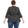 Agnes Orinda Women's Plus Size 2 Pieces Boho Stripe Casual Fashion Top and Bottom Sets - 3 of 4