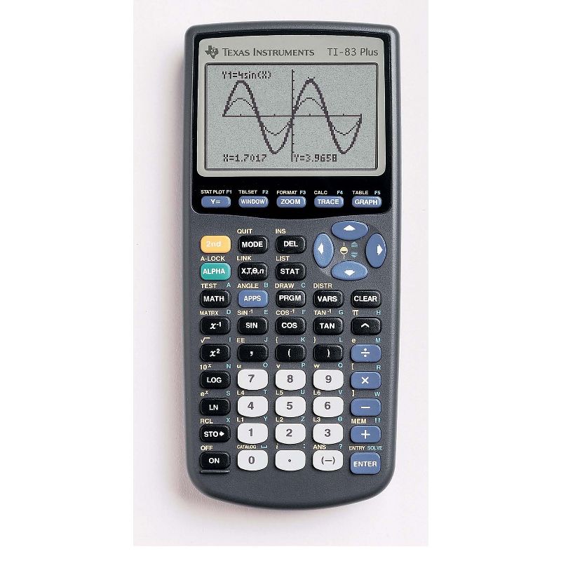 Texas Instruments TI-83 PLUS Graphing Calculator Gray 10/Box (TI83PLUSTK), 1 of 3