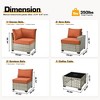 XIZZI All-Weather Rattan Furniture, Sectional Sets w/ Optional Solar Light-Up Coffee Table & Ottoman, Choose 6-9pc Configs in 8 Fade Resistant Colors - 3 of 4
