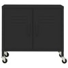 vidaXL Steel Storage Cabinet - Mobile Book and Multimedia Organizer with Adjustable Shelf and Ventilated Doors - Durable, Stable, Black - 3 of 4