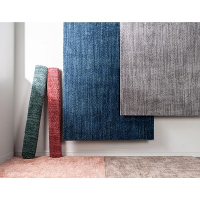 Blueberry Blue 8' x 10' Solid Shag Synthetic Area Rug