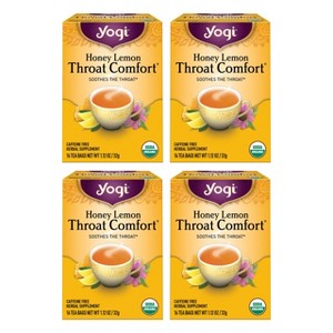 Yogi Tea - Honey Lemon Throat Comfort -  64 ct, 4 Pack - 1 of 4