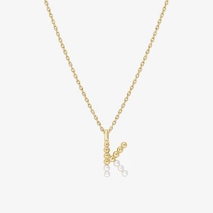 Bearfruit Jewelry Cultured Pearl Pavé Initial Necklace - 1 of 3