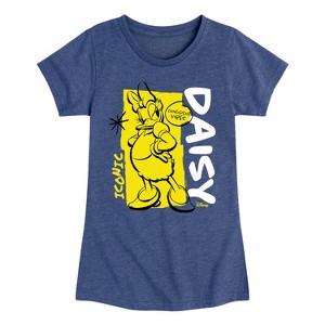 Girls' - Disney - Daisy Duck Iconic Confident Vibes Fitted Short Sleeve Graphic T-Shirt - 1 of 4