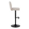 LumiSource Set of 2 Henry Adjustable Barstools Black Metal/Beige Fabric - 3 of 4