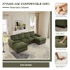 corduroy sofa bed, foldable double sofa bed with folding armrests, suitable for living rooms - 2 of 4