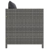 VidaXL Patio Sofa with Cushions Gray Poly Rattan - 3 of 4