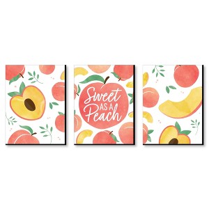 Big Dot of Happiness Sweet as a Peach - Fruit Kitchen Wall Art and Kids Room Decor - 7.5 x 10 inches - Set of 3 Prints - 1 of 4