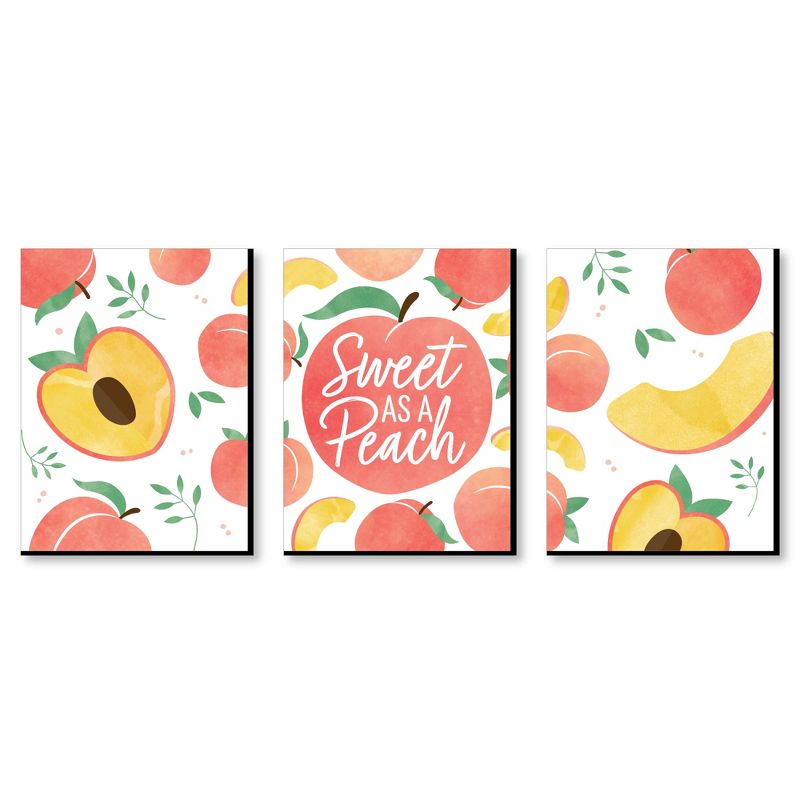 Big Dot of Happiness Sweet as a Peach - Fruit Kitchen Wall Art and Kids Room Decor - 7.5 x 10 inches - Set of 3 Prints, 1 of 8