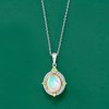 Ross-Simons Ethiopian Opal, 0.10 ct. t.w. Diamond and .10 ct. t.w. Peridot Pendant Necklace in Sterling Silver With 14kt Yellow Gold - 3 of 4