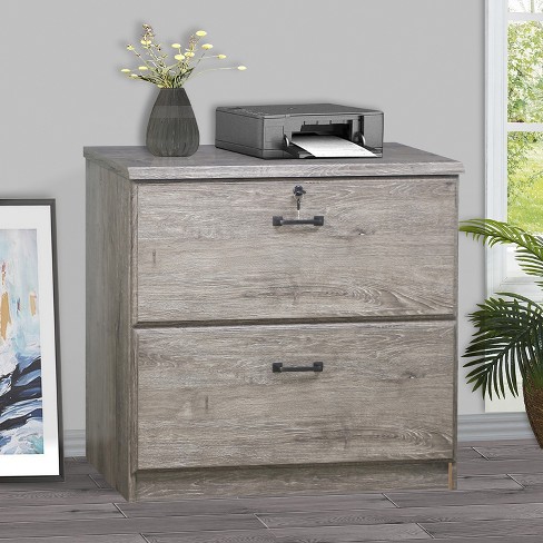 Saint Birch Honduras 2-Drawer Lateral File Cabinet, Gray Oak