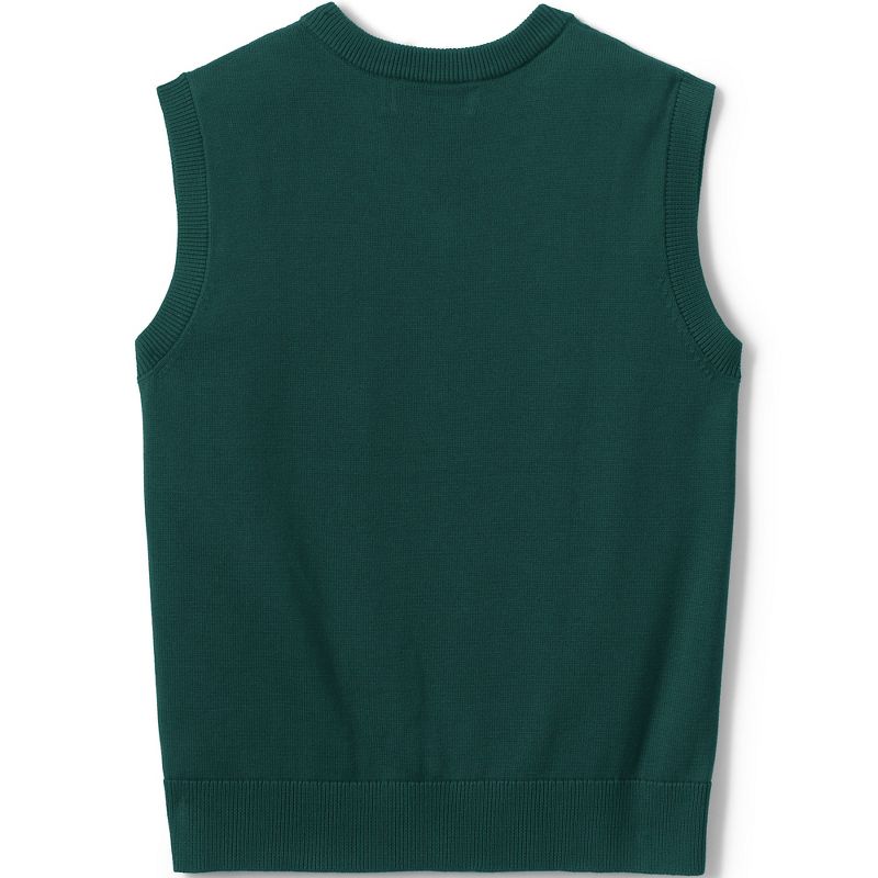 Lands' End School Uniform Kids Cotton Modal Fine Gauge Sweater Vest, 2 of 3