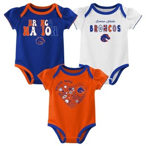 NCAA Boise State Broncos Infant Girls' 3pk Bodysuit - 1 of 4