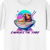 Capybara Embrace The Slurp Adult White Crew Neck Short Sleeve T-shirt - 2 of 4