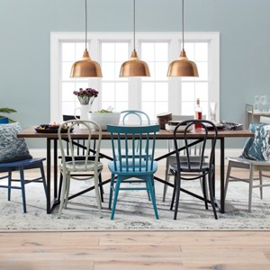 Set of 2 Emery Metal Bistro Chair Matte Black - Threshold™: Steel Frame, No Assembly, Curved Back - 1 of 4