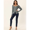 Seta T Women's V Neck Wrap Long Sleeve Criss Cross Casual Pullover Sweater - 3 of 4