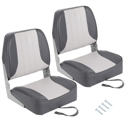 2 Pack Boat Seats Low Back,Stainless Steel Screws Included,With Thickened Sponge Padding and Hinge for Sightseeing Boat,Speedboat, Canoe