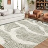 Contemporary Abstract Spray Print Area Rug Ultra Thin Low Pile Machine Washable Stain Resistant Non Slip Non Shedding Floor Carpet - 2 of 4