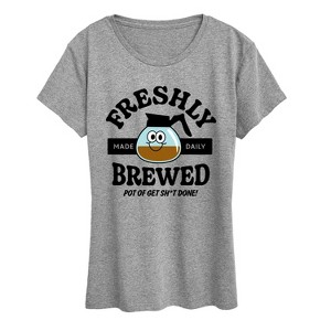 Women's - Instant Message - Freshly Brewed Pot Get Sh-t Done Short Sleeve Graphic T-Shirt - 1 of 4